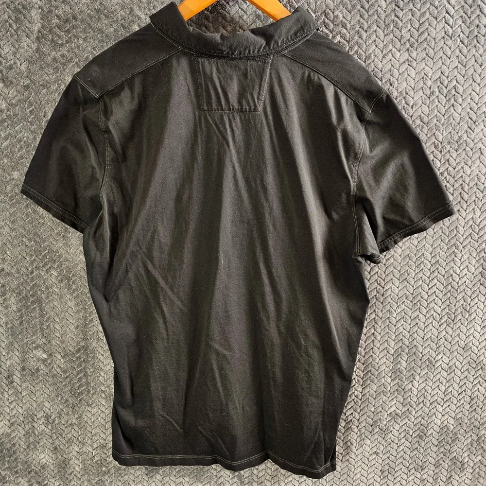 Banana Republic Fitted Pima Polo Mens XL Black‎ Short Sleeve Collared V-Neck